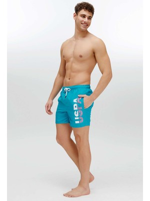 U.S. Polo Assn. Erkek Yeşil Orta Boy Deniz Şortu