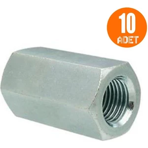 10 Adet Uzun Metrik Altı Köşe Uzatma Somunu M8X40
