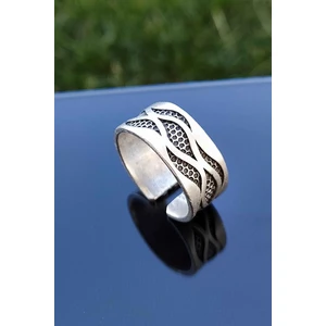 Trend Collection Alev Desen Gümüş Kaplama Ayarlanabilir Yüzük