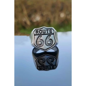 Trend Collection Klasik Route 66 Model Gümüş Kaplama Ayarlanabilir Erkek Yüzük