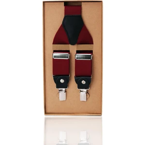 Bordo Renk Deri Bağlantılı Erkek Pantolon Askısı PAN53