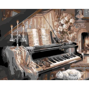 Womb Hobby Piyano Sayılarla Boyama Seti 60X75 cm (Tuvale Gerili)