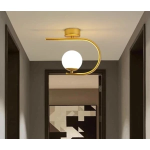 Alin Model Modern Metal Tekli Plafonyer Gold Siyah Avize