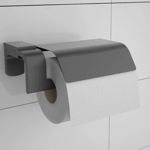 Premium Mat Siyah Kapaklı Tuvalet Kağıtlık