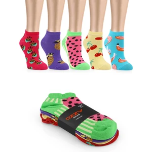 Ozzy Socks 5 Çift Eğlenceli Desenler Kadın Patik Çorap OZZYP006