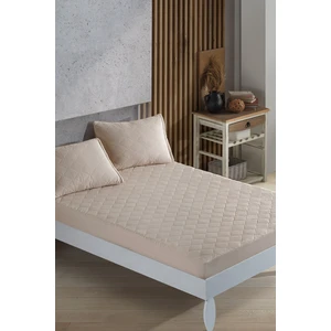Bej Kapitone Yatak Koruyucu Fitted Alez Çarşaf 8 Ebat