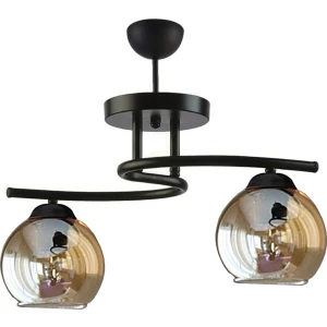 Siyah Füme Camlı Poyraz 2 Li Avize