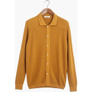 Pamuk-Bambu Hardal Triko Gömlek