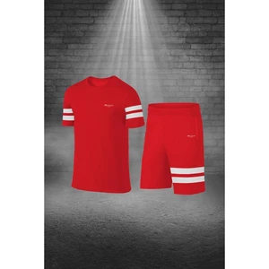 Poseidon Storm Erkek Kırmızı Dri-Fit Kumaş Baskısız Yuvarlak Yaka Kısa Kol Tişört Şort Alt Üst Takımı (S-3xl)