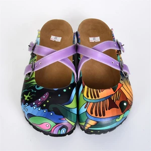 Aziz Şahin Shoes Okyanus Desen Çapraz Sabo Terlik