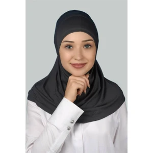 Hazır Türban Pratik Eşarp Tesettür Hijab - Namaz Örtüsü - Füme