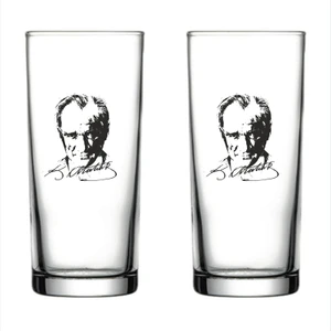 Atatürk Silüet ve Imzalı Rakı Bardağı 2 Adet