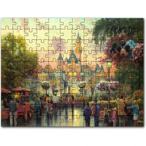 Disneyland ve Ziyaretçileri 500 Parça Puzzle Yapboz Mdf (Ahşap)