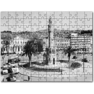 1950 Ler Konak Saat Kulesi Izmir 120 Parça Puzzle Yapboz Mdf (Ahşap)