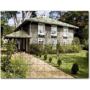 Taş Ev Görseli 120 Parça Puzzle Yapboz Mdf (Ahşap)