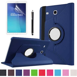 HTStore Galaxy Tab E T560 9.6 Htstore Zore Dönebilen Standlı Kılıf-Lacivert