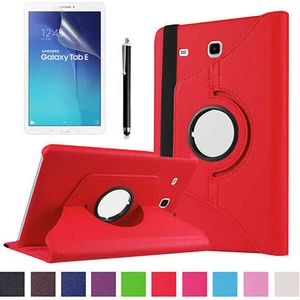 HTStore Galaxy Tab E T560 9.6 Htstore Zore Dönebilen Standlı Kılıf-Kırmızı