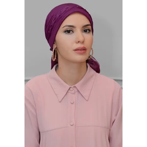 Hürrem Bone Şarabi Pratik Hazır Geçmeli Tesettür Bone Fukuro Piliseli Örgülü Güllü 1823_08