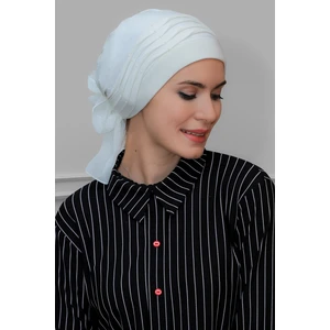 Hürrem Bone Krem Pratik Hazır Geçmeli Tesettür Bone Sandy Kumaş Incili Pileli Nervürlü Güllü 1805_40