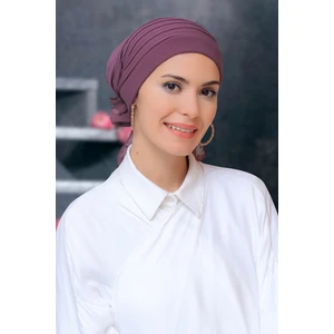 Hürrem Bone Gül Kurusu Pratik Hazır Geçmeli Tesettür Bone Sandy Kumaş Pileli Nervürlü Güllü 1806_18