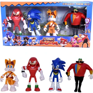 Kirpi Sonic Boom Tails Knuckles Dr Ivo Eggman Sonik Oyuncak Seti 4lü