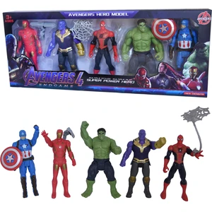 Yenilmezler Örümcek Adam Hulk Kaptan Amerika Thanos Ironman Set