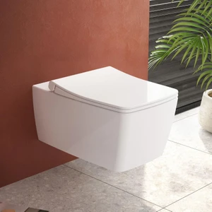 Vitra Metropole 7672B003-0559 Rim-Ex Asma Klozet Seti, Parlak Beyaz, (Klozet Kapağı Dahildir)