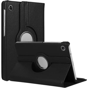 Lenovo Tab M10 10.3 Inch TB-X606 X606F 360 Derece Döner Standlı Deri Kılıf Siyah