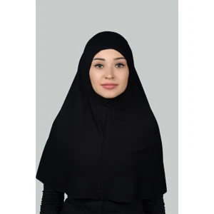 Hazır Türban Pratik Eşarp Tesettür Hijab - Namaz Örtüsü (Xl) - Siyah