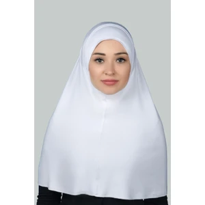 Hazır Türban Pratik Eşarp Tesettür Hijab - Namaz Örtüsü (Xl) - Beyaz