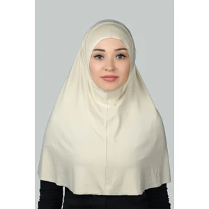 Hazır Türban Pratik Eşarp Tesettür Hijab - Namaz Örtüsü (Xl) - Krem