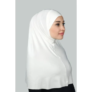 Hazır Türban Pratik Eşarp Tesettür Hijab - Namaz Örtüsü (Xl) - Ekru