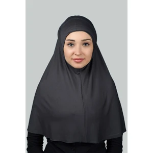Hazır Türban Pratik Eşarp Tesettür Hijab - Namaz Örtüsü (Xl) - Füme