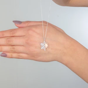 Miavi Silver 925 Ayar Gümüş Kar Tanesi Güneş Kolye
