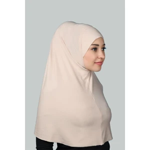 Hazır Türban Pratik Eşarp Tesettür Hijab - Namaz Örtüsü (Xl) - Bej