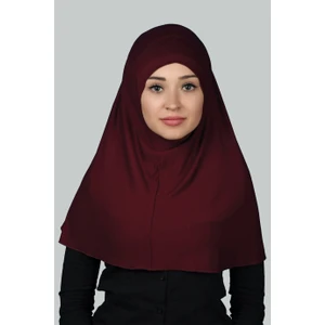 Hazır Türban Pratik Eşarp Tesettür Hijab - Namaz Örtüsü (Xl) - Bordo