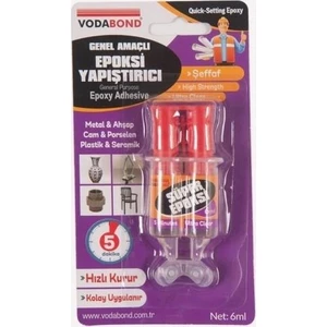 Asil Metal Vodabond Şırınga Epoxy Yapıştırıcı Şeffaf 6 ml