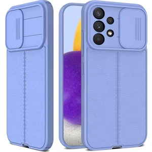 Samsung Galaxy A52 Kamera Korumalı Deri Dokulu Kılıf