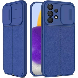 Samsung Galaxy A52 Kılıf Kamera Korumalı Deri Dokulu+5d Tam Ekran Koruyucu Cam
