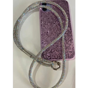 Swarovski Taşlı Janjanlı Gümüş Üzerine Renkli Taşlı Telefon Boyun Askısı