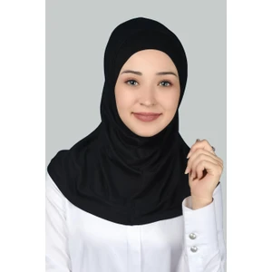 İkili Set Pratik Eşarp Hazır Türban Ve Hijab Tesettür Bonesi - Siyah