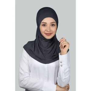 İkili Set Pratik Eşarp Hazır Türban Ve Hijab Tesettür Bonesi - Füme
