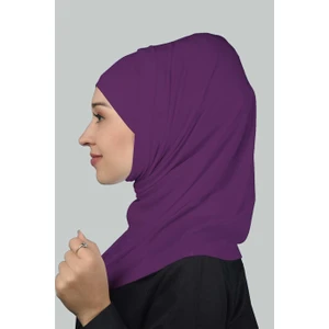 İkili Set Pratik Eşarp Hazır Türban Ve Hijab Tesettür Bonesi - Mor