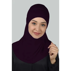 İkili Set Pratik Eşarp Hazır Türban Ve Hijab Tesettür Bonesi - Mürdüm