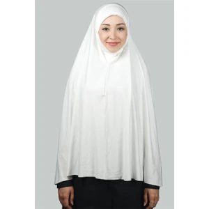 Hazır Türban Peçeli Pratik Eşarp Tesettür Nikaplı Hijab - Namaz Örtüsü Sufle (5Xl) - Ekru