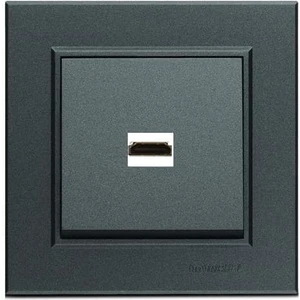 HDMI Sıva Altı Duvar Prizi + Tuş + Çerçeve Karea Füme