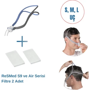 Airfit P10 Cpap Burun Yastık Maskesi+Resmed S9 ve Air Serisi Filtre 2’li Paket