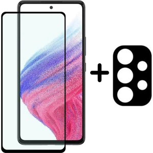 wowacs Samsung Galaxy A53 5g 5d Tam Kaplayan Cam Ekran Koruyucu ve Kamera Lens Koruyucu Seti