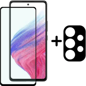 wowacs Samsung Galaxy A33 5g 5d Tam Kaplayan Cam Ekran Koruyucu ve Kamera Lens Koruyucu Seti