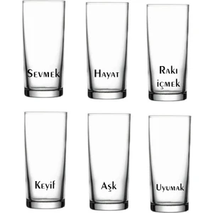 Dipli Sözler Seninle Güzel Serisi Rakı Bardağı 6 Adet